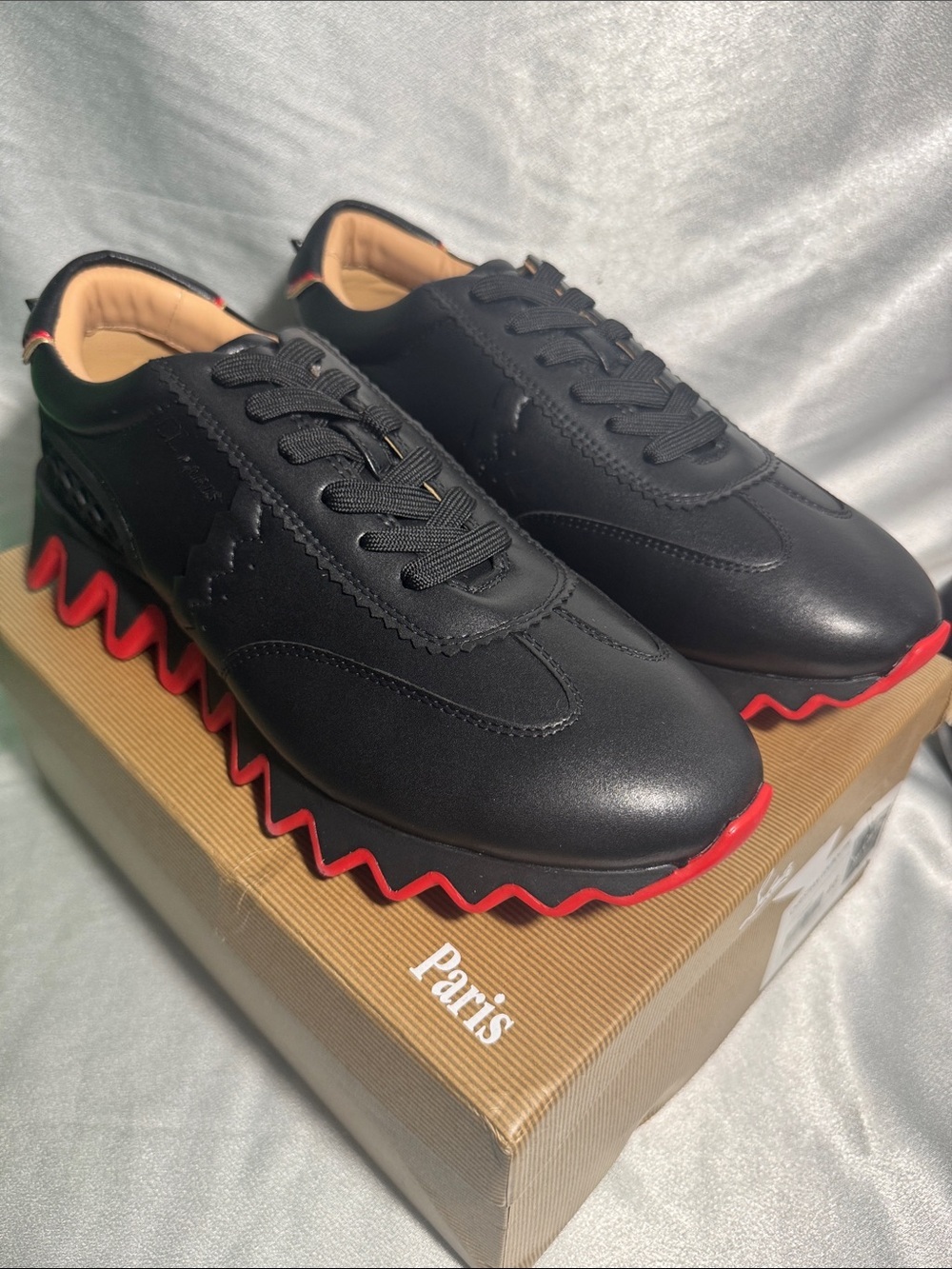 Christian Louboutin Loubishark Sneakers in Black Leather🔥New! Size: 12 - Picture 7 of 12
